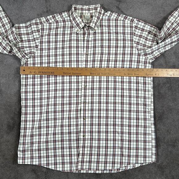 LL Bean Sz XXL Tall Traditional Fit Scotch Plaid Cotton Button Down Long Sleeve - Picture 4 of 12